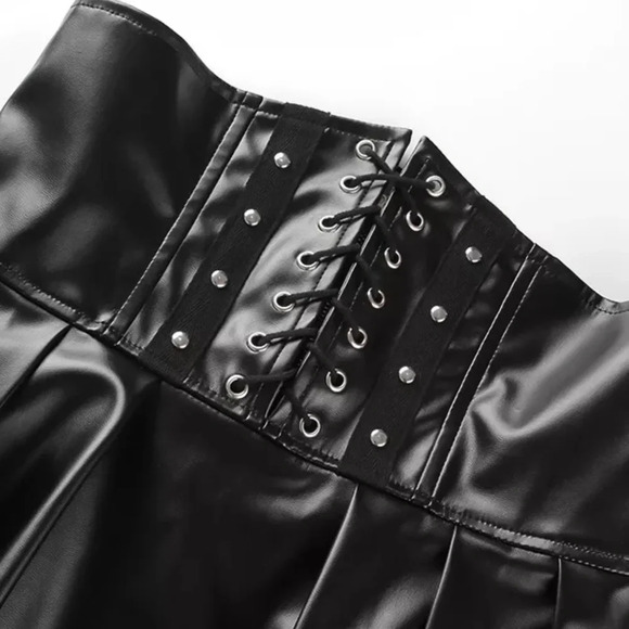 Gothic Halloween Collection Sexy Corset Tunic Leather High-rise Dress Skirt - Picture 7 of 9